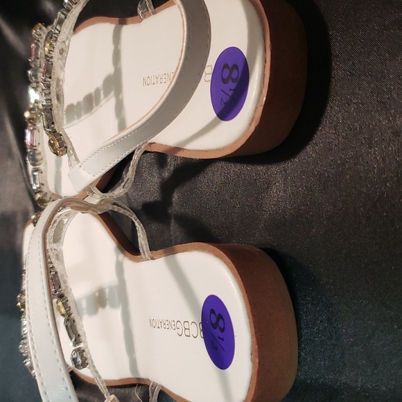 BCBGeneration White with Jewel Embellishment Strap Sandals - Picture 3 of 7